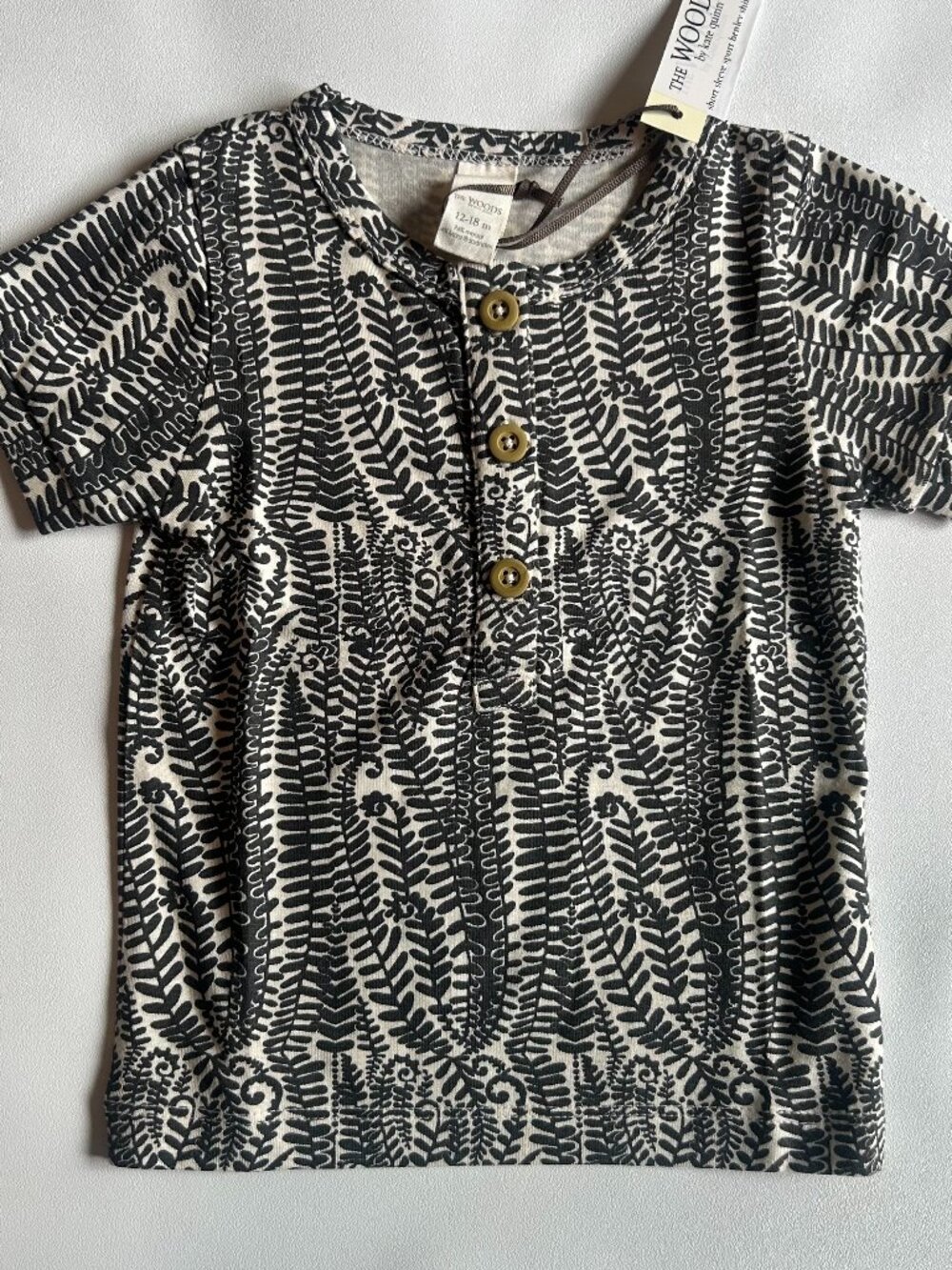 NWT Kate Quinn 12-18M The Woods Fern Frond Modal Henley Top